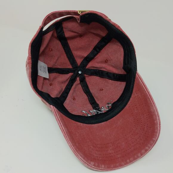 Wine Note? Women's Slideback Hat Red Embroidered Text One Size Cotton - Picture 9 of 11
